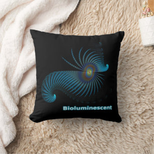 Bioluminescent Alien Sea Creature Throw Pillow