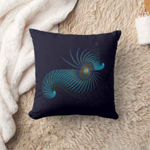 Bioluminescent Alien Sea Creature Throw Pillow