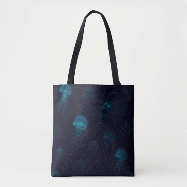 Bioluminescent Deep-Sea Glow Pattern Tote (Front)