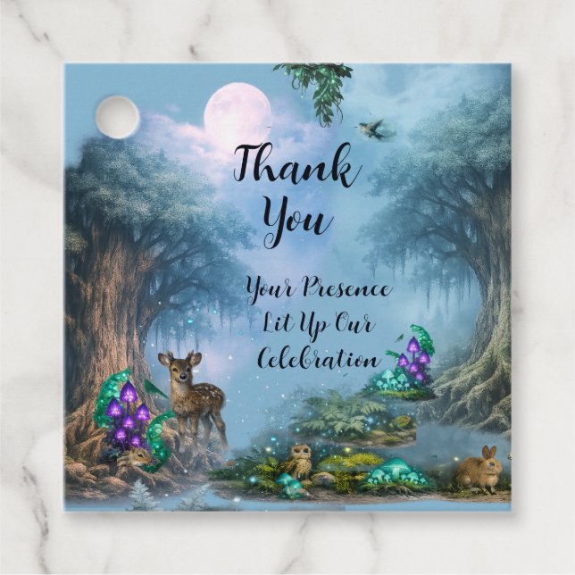 Bioluminescent Elegance Wedding Collection Favour Tags (Front)