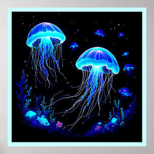 Bioluminescent Jellyfish Dream Poster