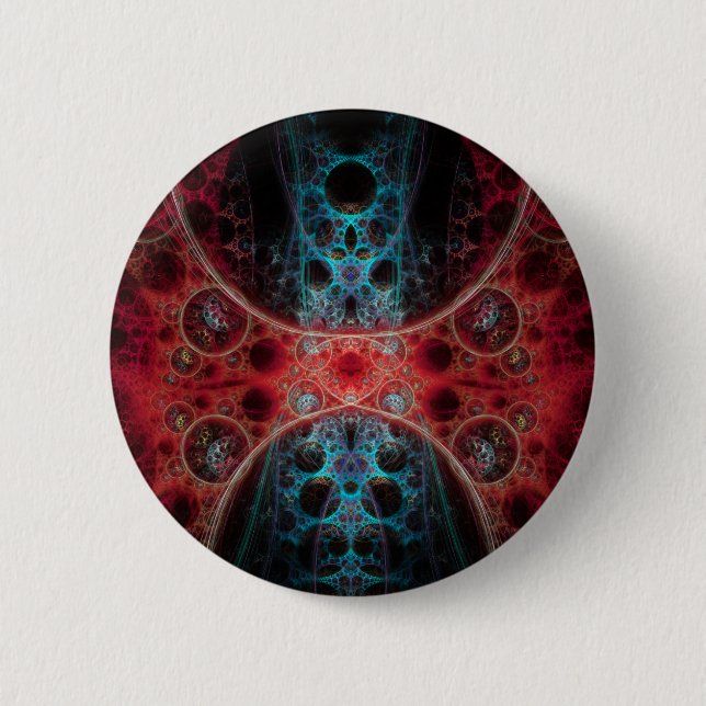 Biomechanica 1 Fractal Design 2 Inch Round Button (Front)