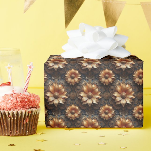 Biomechanical Bloom Wrapping Paper (Birthday Party)