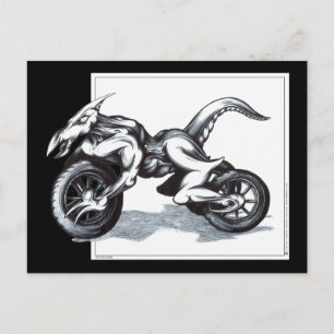 Biomechanical Draconic Trike Postcard