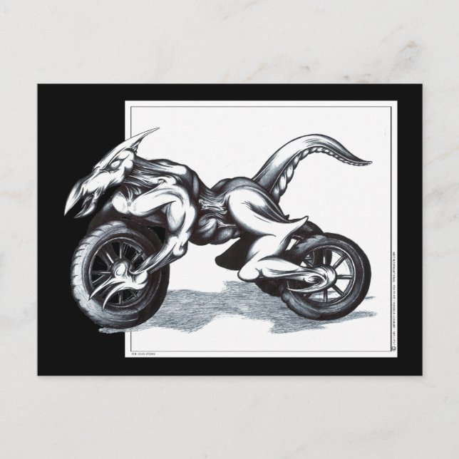 Biomechanical Draconic Trike Postcard (Front)