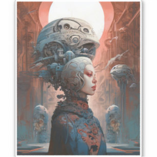 Biomechanical Head Surreal Sci-Fi Art