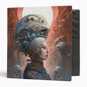 Biomechanical Head Surreal Sci-Fi Art Binder