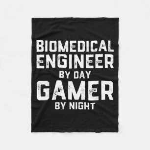 Biomedical Engineer By Day Gamer By Night Bio Med Fleece Blanket