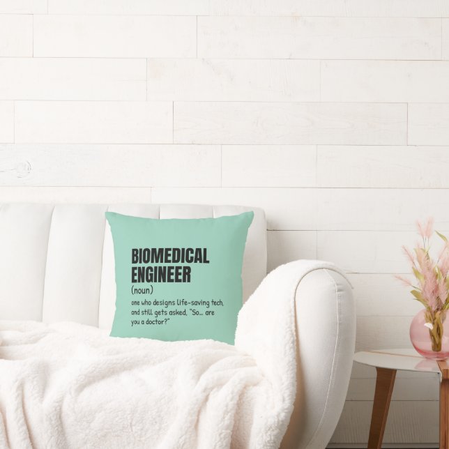 Biomedical Engineer Coffee Lover Definition Throw Pillow (Couch)