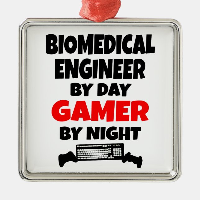 Biomedical Engineer Gamer Metal Ornament (Front)