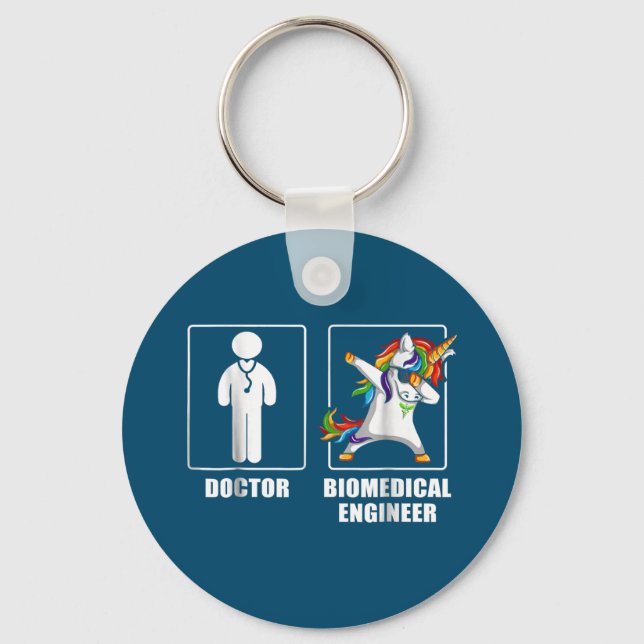 Biomedical Engineer Unicorn Dabbing Funny Lovers Keychain (Front)