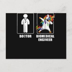 Biomedical Engineer Unicorn Dabbing Funny Lovers Postcard
