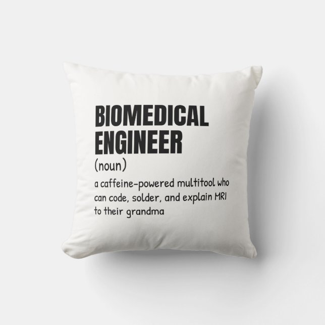 Biomedical Engineering Genius Definition Throw Pillow (Front)