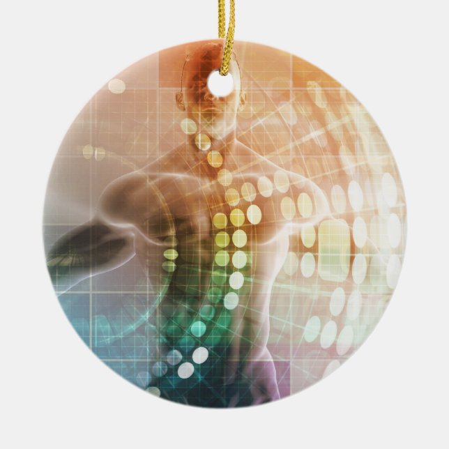 Biomedical Sciences and Medical Technology for Man Ceramic Ornament (Front)