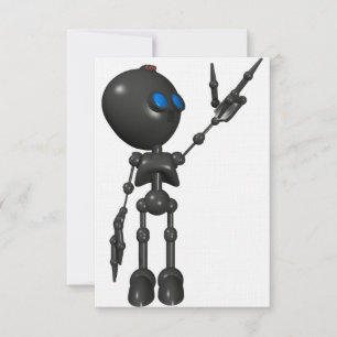 Bionic Boy 3D Robot - Finger Guns 2 - Original Invitation