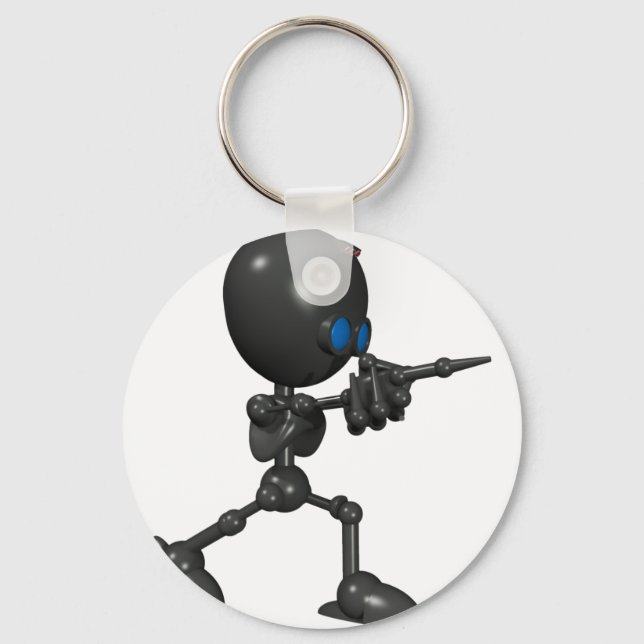 Bionic Boy 3D Robot - Finger Guns - Original Keychain (Front)