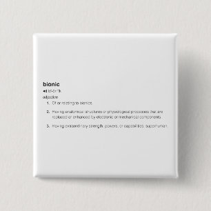 Bionic Definition in Black 2 Inch Square Button