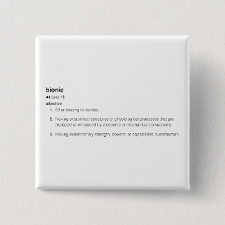 Bionic Definition in Black 2 Inch Square Button