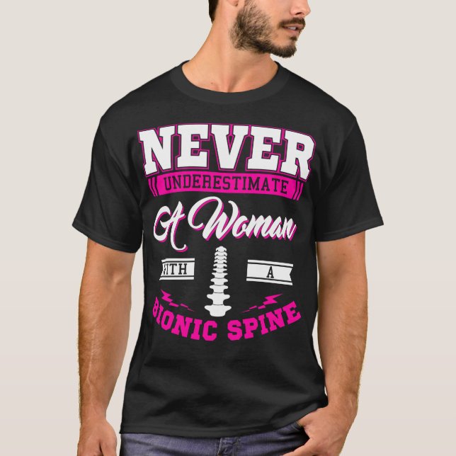 Bionic Spine Surgery Survivor Back Spinal Fusion R T-Shirt (Front)