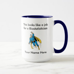 Biostatistician Male Superhero Mug