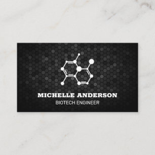 Biotech Molecule Geometric Background Business Card