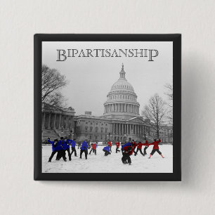Bipartisan Snowball Fight 2 Inch Square Button