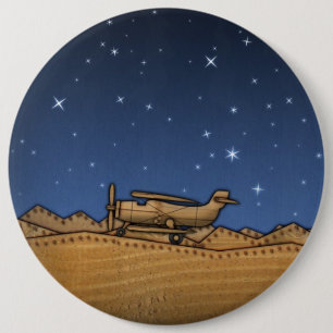 BiPlane 6 Inch Round Button