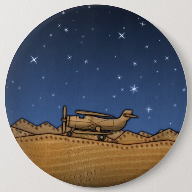 BiPlane 6 Inch Round Button (Front)