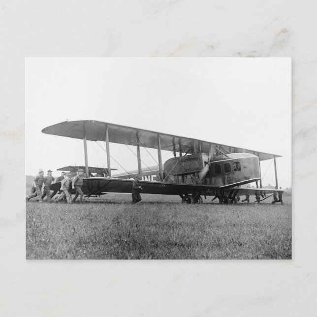 Biplane Airliner, 1919 Postcard (Front)