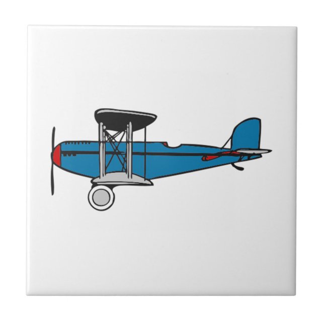 Biplane Airplane Tile (Front)
