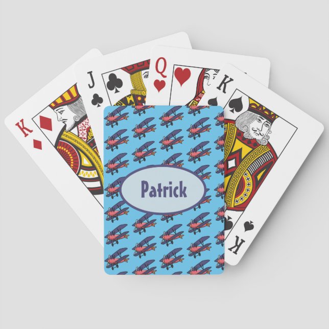 Biplane Pattern Customized Playing Cards (Back)