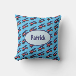 Biplane Pattern Kids Customized Throw Pillow