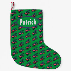 Biplane Pattern Kids Personalized Small Christmas Stocking