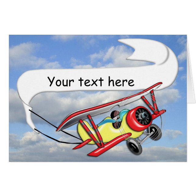 Biplane Towing Banner Customizable (Front Horizontal)