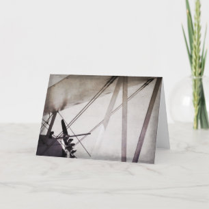 Biplane Wing Abstract Antique Airplane Art Card
