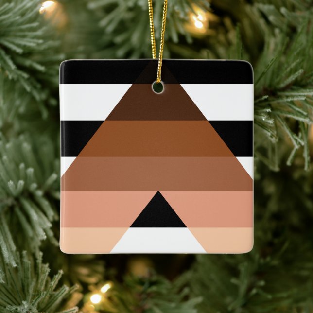 BIPOC Ally Flag Ceramic Ornament (Tree)