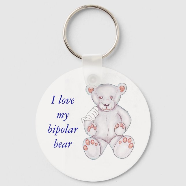 Bipolar Bear Keychain - Customized (Front)