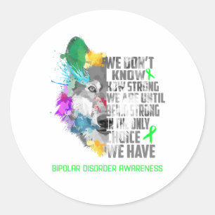 Bipolar Disorder Awareness Ribbon Support Gifts Classic Round Sticker