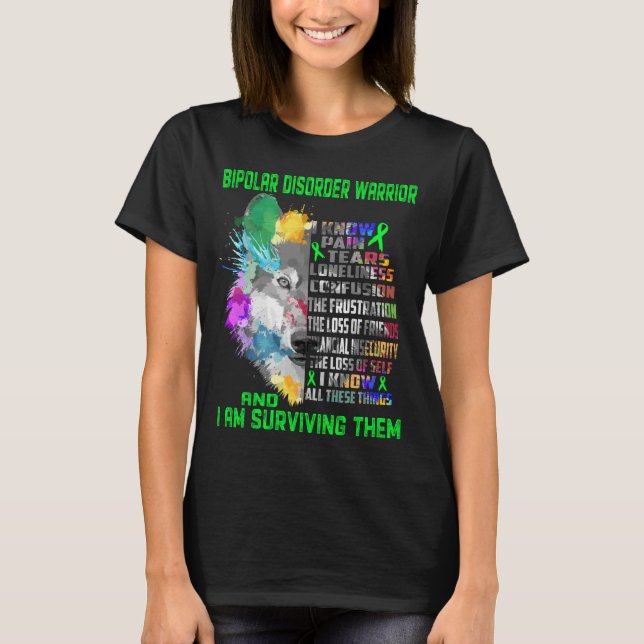 Bipolar Disorder Awareness Ribbon Support Gifts T-Shirt (Front)