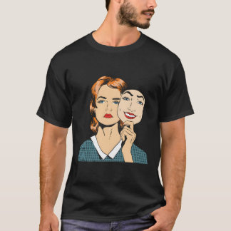 Bipolar Disorder Bpad Sad Happy Mask Psychiatric H T-Shirt