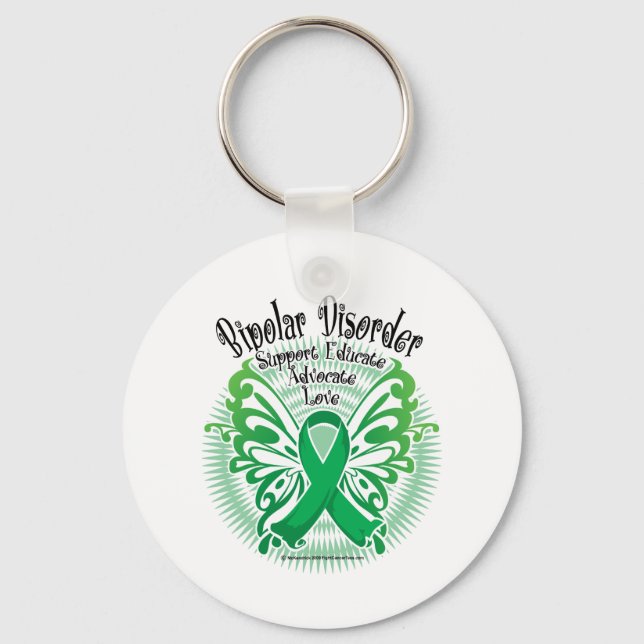 Bipolar Disorder Butterfly 3 Keychain (Front)