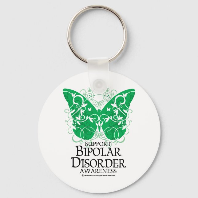 Bipolar Disorder Butterfly Keychain (Front)