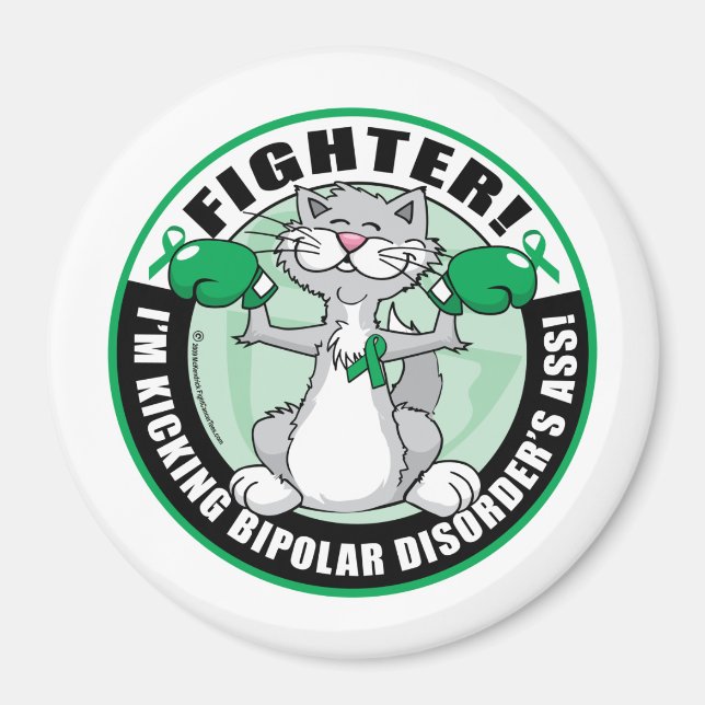 Bipolar Disorder Cat Fighter Magnet (Front)