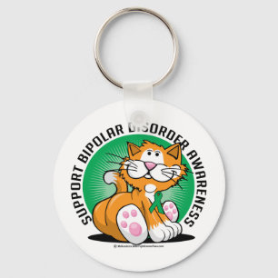 Bipolar Disorder Cat Keychain