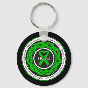 Bipolar Disorder Hope Intertwined Ribbon Keychain