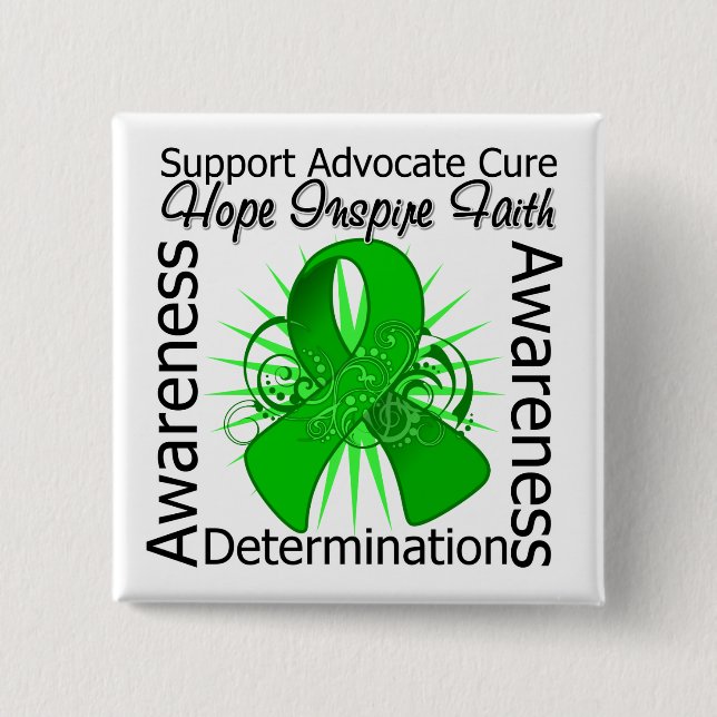 Bipolar Disorder Inspirations Spiral Ribbon 2 Inch Square Button (Front)