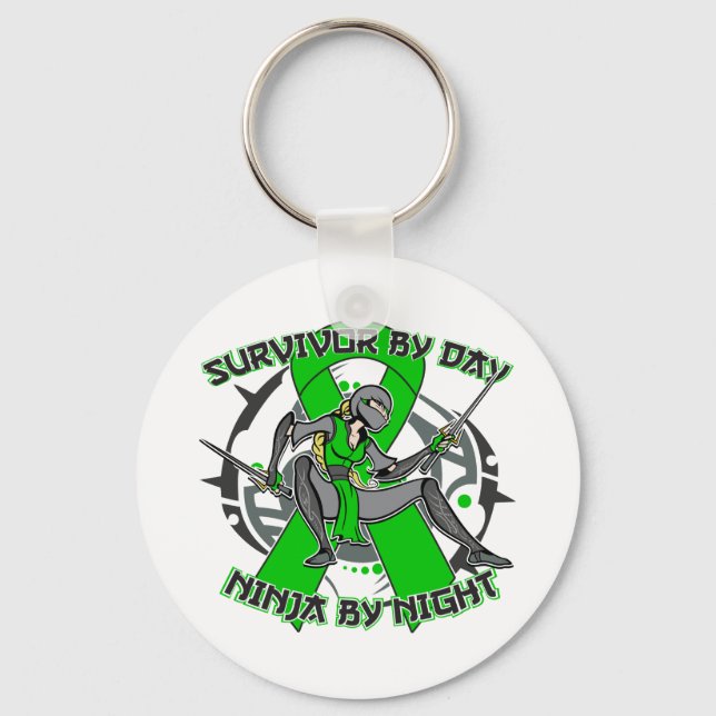 Bipolar Disorder Survivor By Day Ninja By Night Keychain (Front)