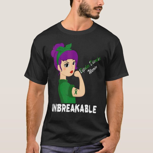 Bipolar Disorder Warrior Green Ribbon Strong Women T-Shirt (Front)