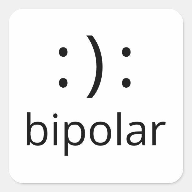 bipolar symbol square sticker (Front)