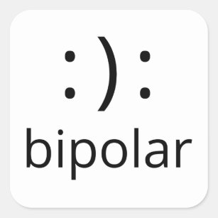bipolar symbol square sticker